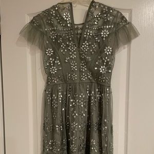 Anthropologie Womens green dress